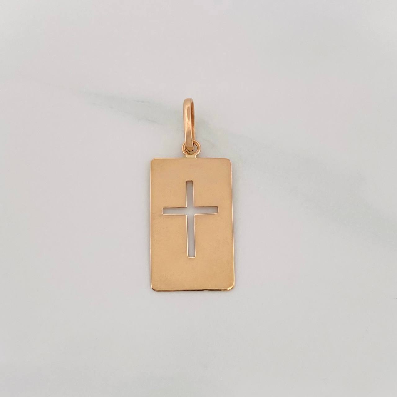 Dije Placa Cruz 0.85g / 2.8cm Oro Amarillo 18K