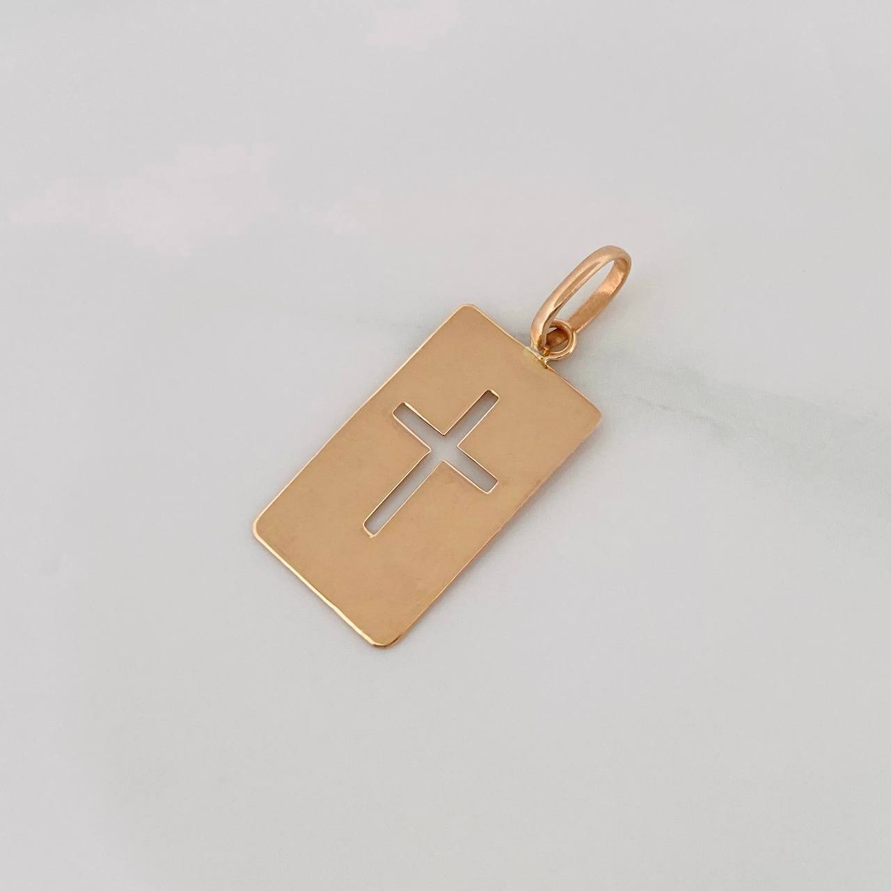 Dije Placa Cruz 0.85g / 2.8cm Oro Amarillo 18K