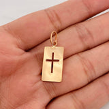 Dije Placa Cruz 0.8g / 2.7cm Oro Rosa 18K