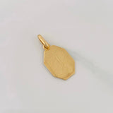 Dije Placa Octagonal 2.2g / 2.5cm Oro Amarillo 18K