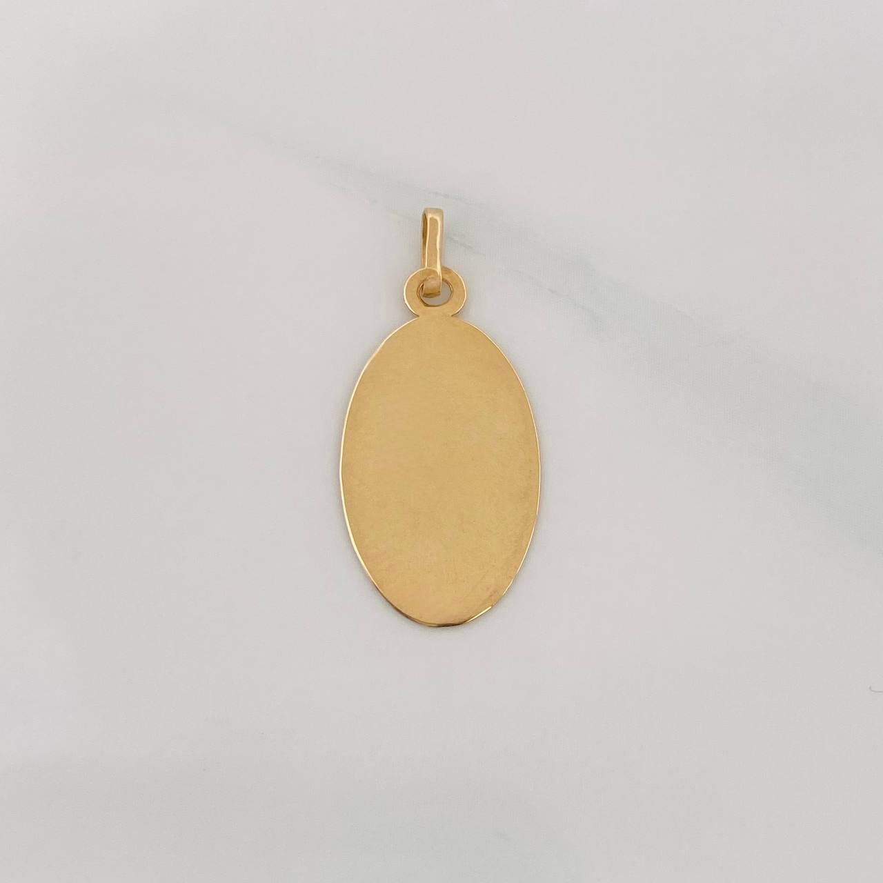 Dije Placa Ovalada 0.85g / 2.5cm Oro Amarillo 18K