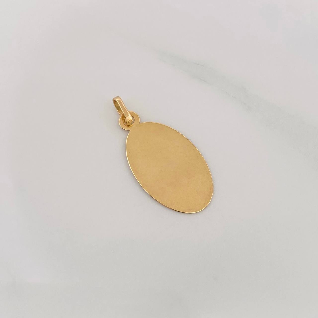 Dije Placa Ovalada 0.85g / 2.5cm Oro Amarillo 18K