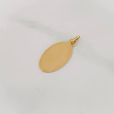 Dije Placa Ovalada 0.85g / 2.5cm Oro Amarillo 18K
