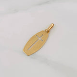 Dije Placa Rectangular Cruz 1.2g / 2.9cm Oro Amarillo 18K
