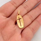 Dije Placa Rectangular Cruz 1.2g / 2.9cm Oro Amarillo 18K