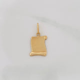 Dije Placa Pergamino 1.1g / 2.4cm Oro Amarillo 18K