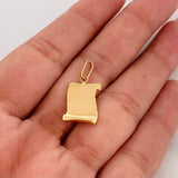 Dije Placa Pergamino 1.1g / 2.4cm Oro Amarillo 18K