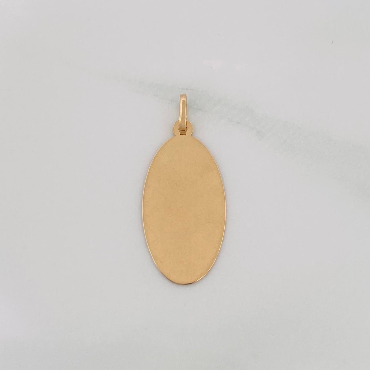 Dije Placa Ovalada 0.75g / 2.7cm Oro Amarillo 18K