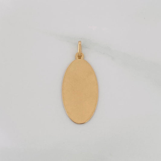 Dije Placa Ovalada 0.75g / 2.7cm Oro Amarillo 18K