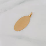Dije Placa Ovalada 0.75g / 2.7cm Oro Amarillo 18K