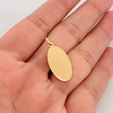 Dije Placa Ovalada 0.75g / 2.7cm Oro Amarillo 18K