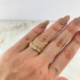 Anillo Corona Real Doble Solitario 4.15gr / T5 1/2 / Circones Blancos Oro Amarillo