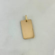 Dije Placa Rectangular Bordes Curvos 1.5gr / 2.5cm / 20mm-12mm Lisa Oro AmarilloႣ
