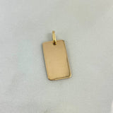 Dije Placa Rectangular Bordes Curvos 1.5gr / 2.5cm / 20mm-12mm Lisa Oro AmarilloႣ