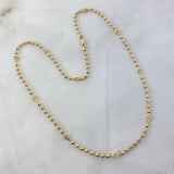 Cadena Militar Cruz 16.45gr / 50cm / 3mm Bolas Diamantadas-Bolas Lisas Oro Amarillo©
