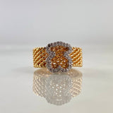 Anillo Oso TS 7.85gr / T7 1/4 / Cota de Malla  Dos Oros Amarillo Blanco©
