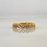 Anillo Infinitos 2.4gr / T7 3/4 / Circones Blancos Oro Amarillo©