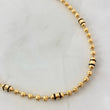 Cadena Rustica Militar  27.3gr / 70cm / 4.2mm Bolas Diamantadas-Cauchos Negros Oro Amarillo©
