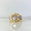 Anillo Correa Corona RX 7.65gr / T10 / Circones Blancos Tres Oros *