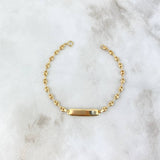Pulso Bebé GC Placa Rectangular Octagonal  2.15gr / 14.5cm / 3.3mm Liso Oro Amarillo 18K ©