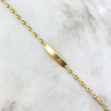 Pulso Bebé GC Placa Rectangular Octagonal  2.15gr / 14.5cm / 3.3mm Liso Oro Amarillo 18K ©
