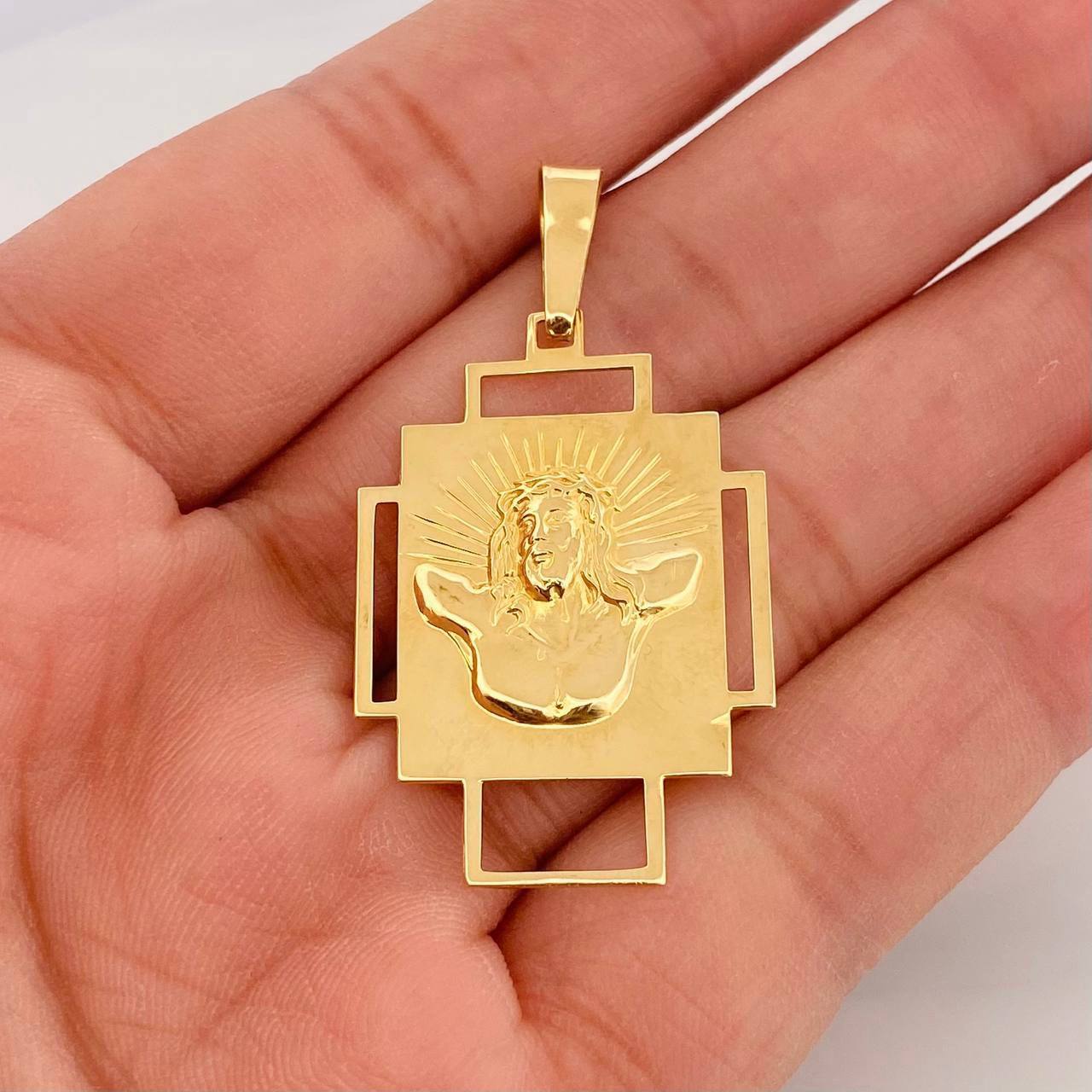 Dije Rostro Cristo 3.85g / 4.5cm Oro Amarillo 18K