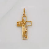 Dije Silueta Cruz Rostro Cristo 1.55g / 2.7cm Oro Amarillo 18K