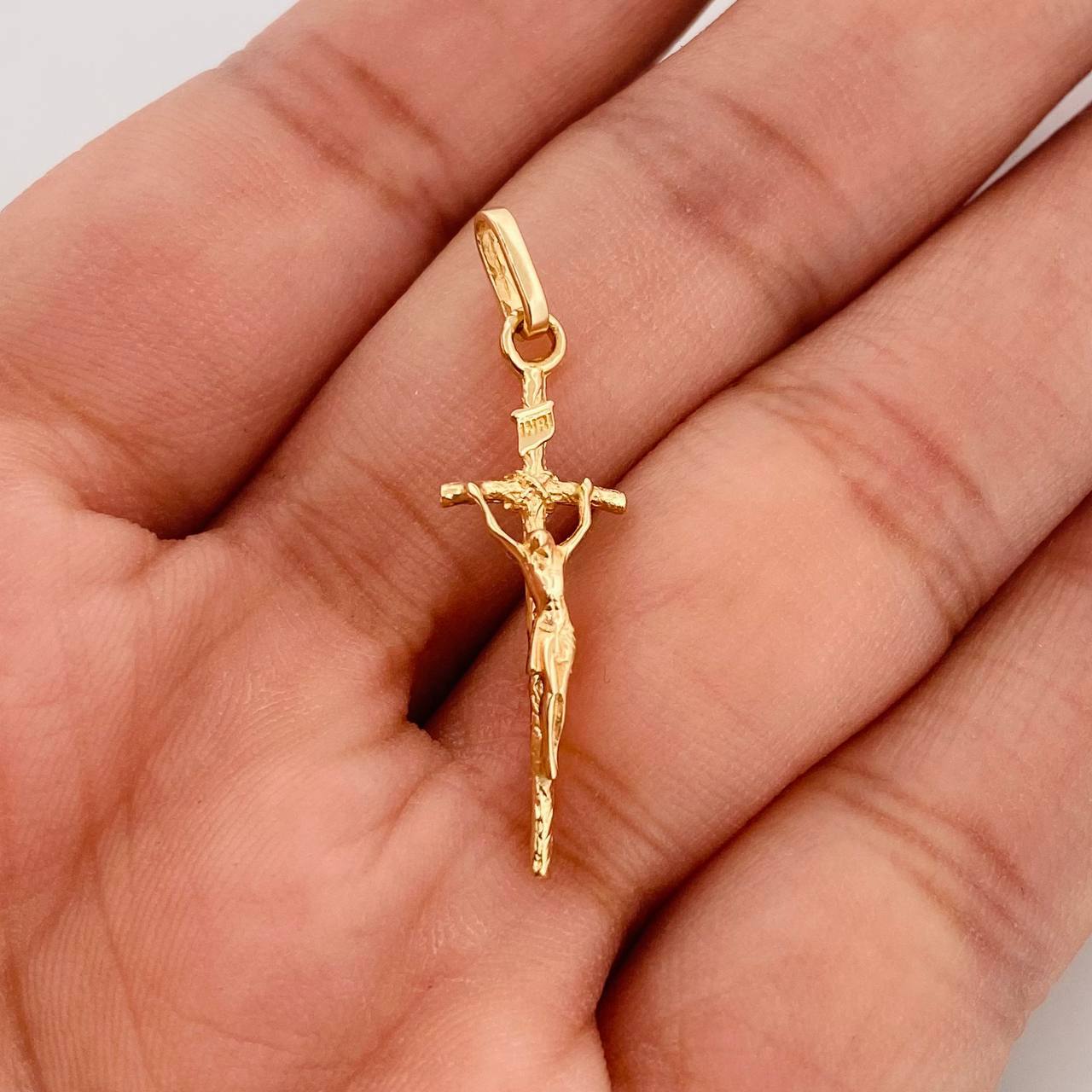 Dije Cruz Cristo 1.4g / 3.3cm Oro Amarillo 18K
