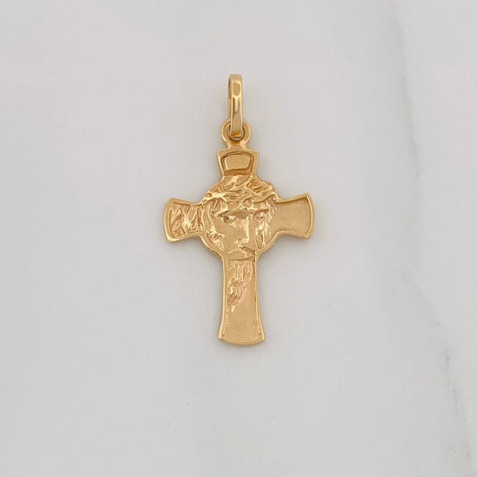 Dije Cruz Rostro Cristo 1.7g / 2.7cm Oro Amarillo 18K
