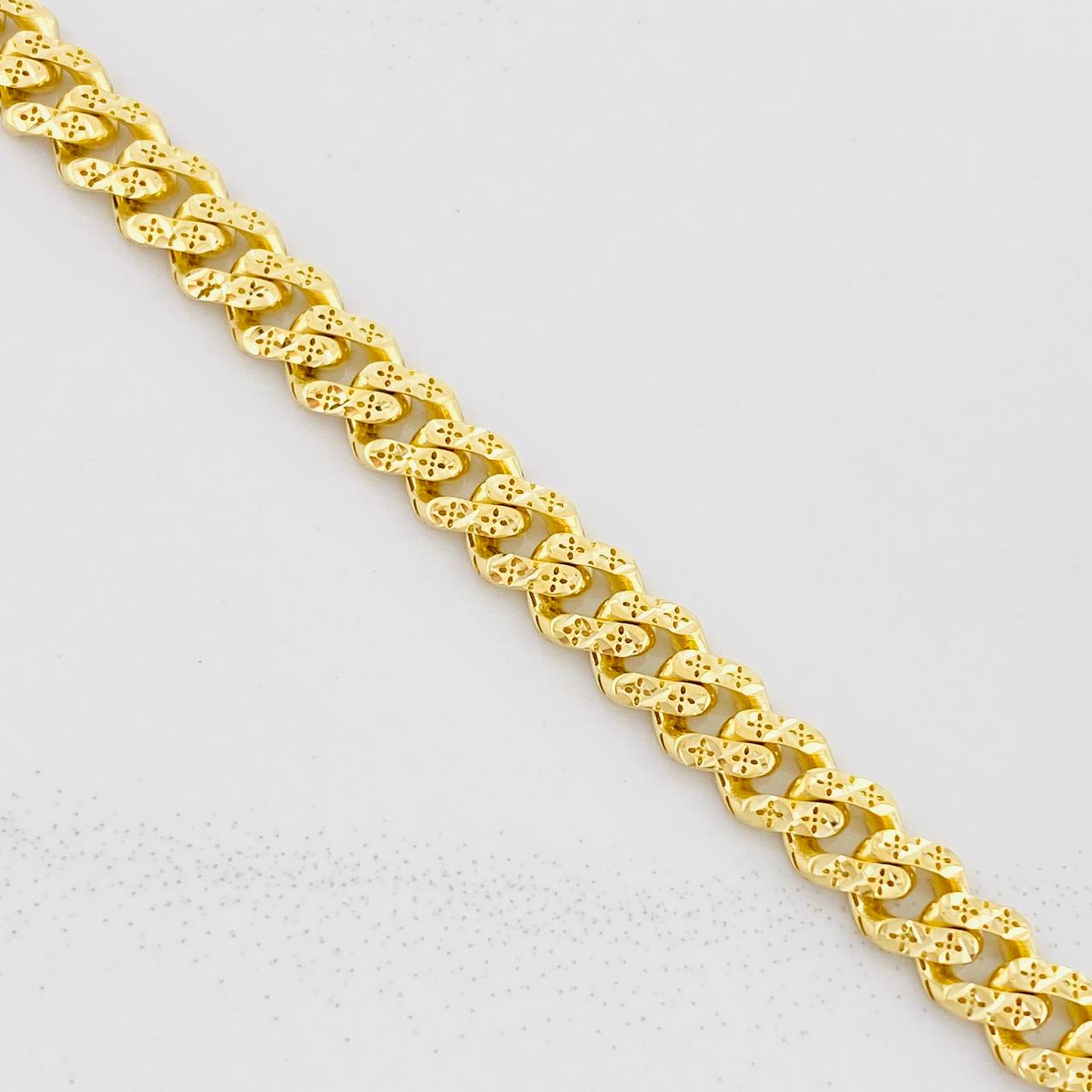Pulso Monaco Diamantado 9.15g / 21cm / 6.4mm Oro Amarillo 18K