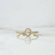 Anillo Solitario Halo Tupido 1.7gr / T6 / Circones Blancos Oro Amarillo