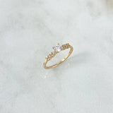Anillo Solitario Tupido 1.4gr / T5 / Circones Blancos Oro Amarillo