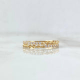 Anillo Trenzado Tupido 1.85gr / T6 1/2 / Circones Blancos Oro Amarillo