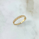 Anillo Trenzado Tupido 1.85gr / T6 1/2 / Circones Blancos Oro Amarillo