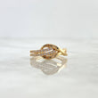Anillo Cinturon Infinito 2.55gr / T5 1/4 / Circones Blancos Oro Amarillo