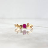 Anillo Ramificado 1.5gr / T5 3/4 / Circones Blancos-Fucsia Oro Amarillo