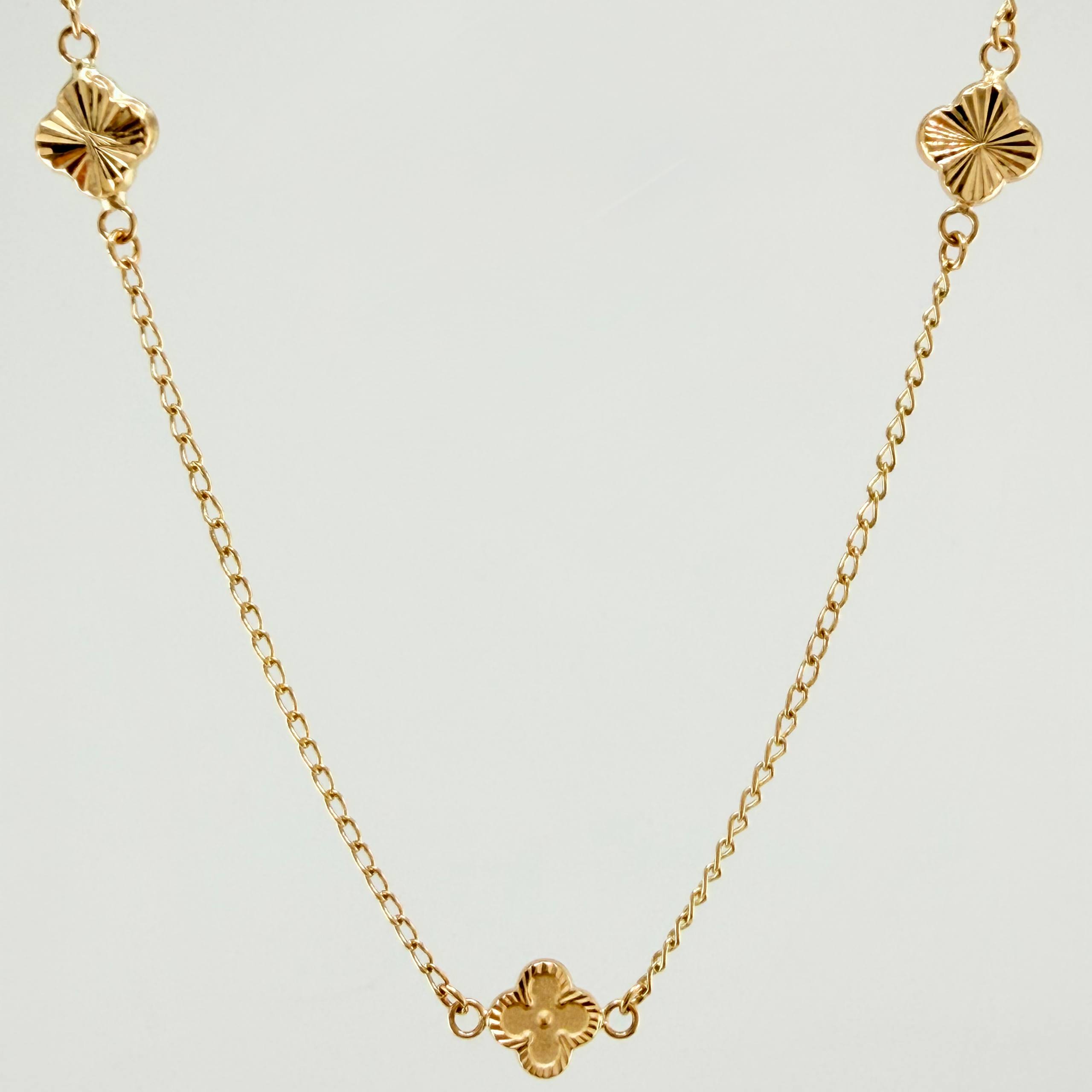 Cadena Espiga Trebol 3.9gr / 45cm / 8mm Oro Amarillo Nac.Esp. 18K *