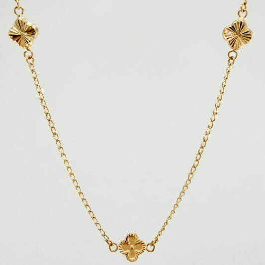 Cadena Espiga Trebol 3.9gr / 45cm / 8mm Oro Amarillo Nac.Esp. 18K *
