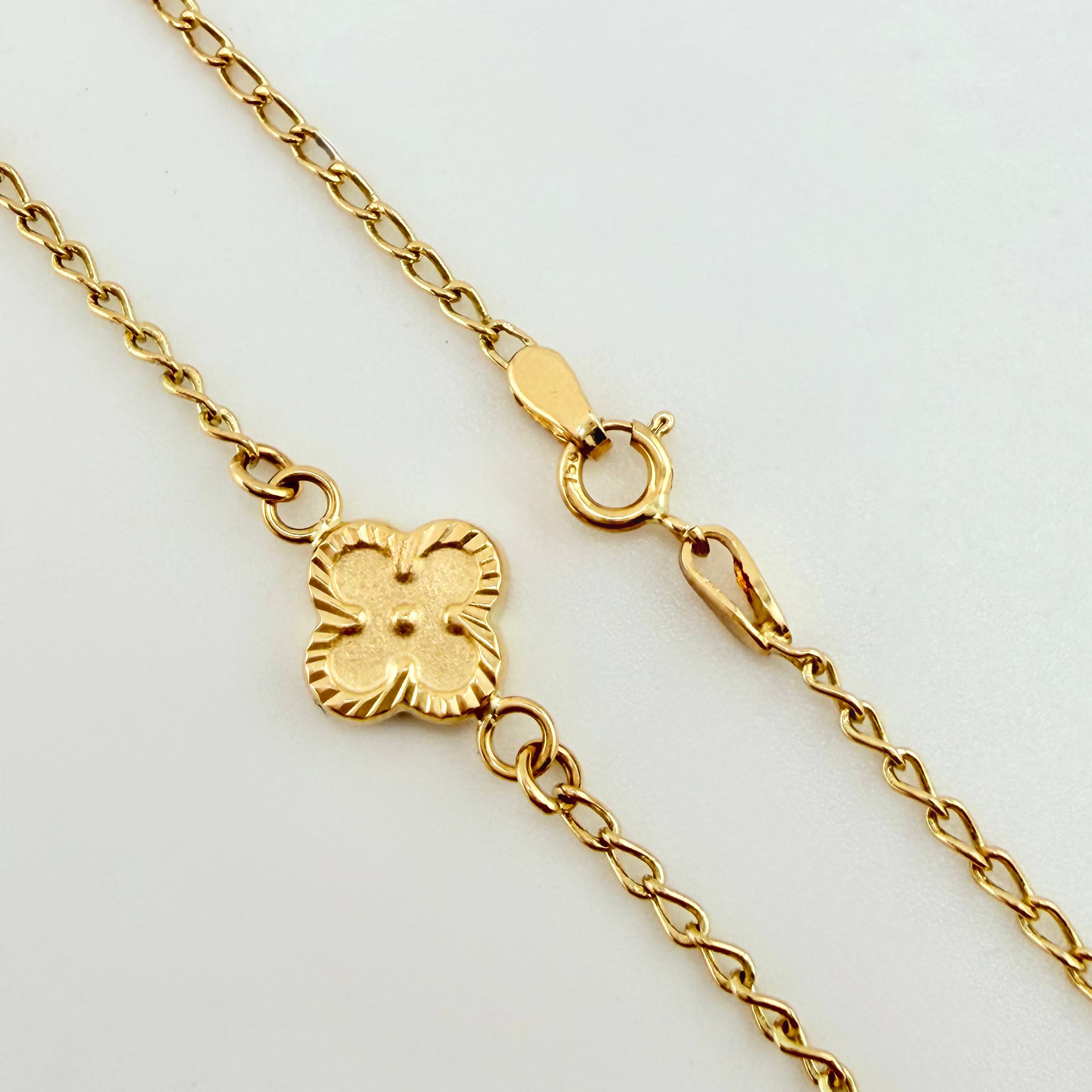 Cadena Espiga Trebol 3.9gr / 45cm / 8mm Oro Amarillo Nac.Esp. 18K *