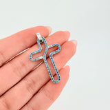 Dije Cruz Curbeada 5.3gr / 3.8cm / Oro Blanco 18K ©