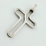 Dije Cruz Curbeada 5.3gr / 3.8cm / Oro Blanco 18K ©