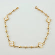 Pulso Militar Treboles Flores Blancas 3.5gr / 19cm / 8.2mm Oro Amarillo Nac.Esp. 18K *