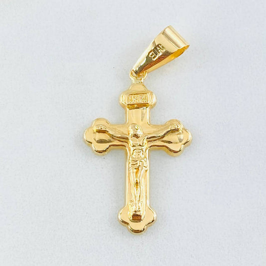 Dije Crúz Cristo Florenciada 1.95gr / 4.1cm / Oro Amarillo 18K