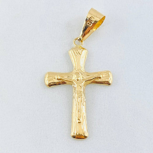 Dije Crúz Cristo Puntas Ovaladas 1.1gr / 3.7cm / Oro Amarillo 18K