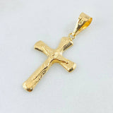 Dije Crúz Cristo Puntas Ovaladas 1.1gr / 3.7cm / Oro Amarillo 18K