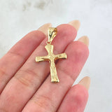 Dije Crúz Cristo Puntas Ovaladas 1.15gr / 3.7cm / Oro Amarillo 18K