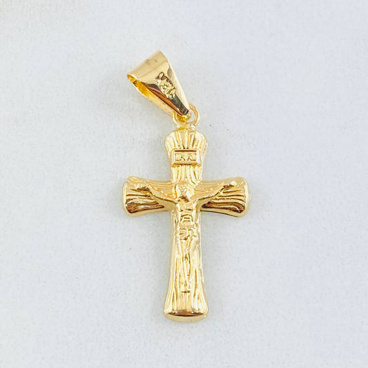 Dije Crúz Cristo Puntas Ovaladas 0.9gr / 3cm / Oro Amarillo 18K