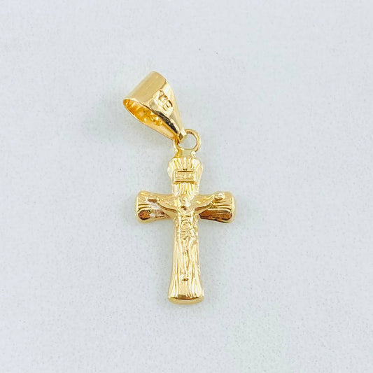 Dije Crúz Cristo Puntas Ovaladas 0.6gr / 2.5cm / Oro Amarillo 18K