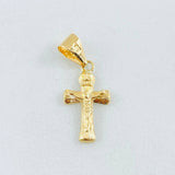 Dije Crúz Cristo Puntas Ovaladas 0.6gr / 2.5cm / Oro Amarillo 18K