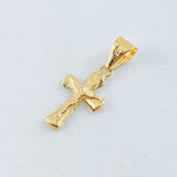 Dije Cruz Puntas Ovaladas 0.6gr / 2.4cm / Oro Amarillo 18K